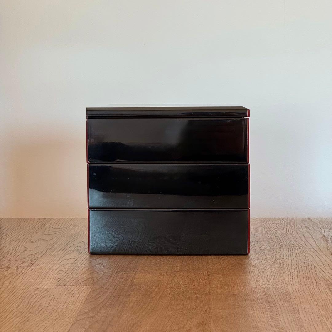 ◆未使用◆ 越前漆 三段重 / 越前漆器漆師・山本英明作/ 黒塗漆