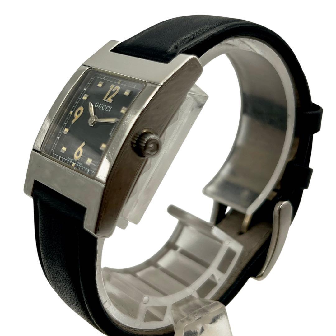 専用GUCCI スクエア デイト ブラック文字盤 メンズ 腕時計 1307