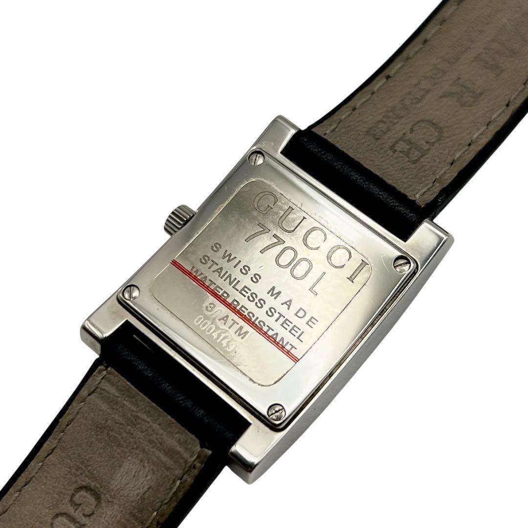 専用GUCCI スクエア デイト ブラック文字盤 メンズ 腕時計 1307