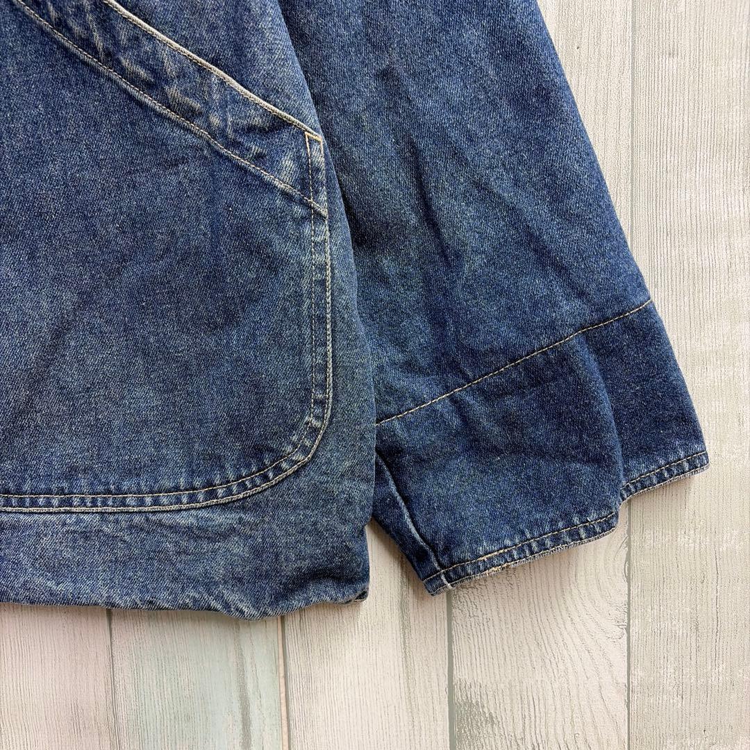 グレートランド デニムカバーオール 2XL コーデュロイ襟 チェック裏地