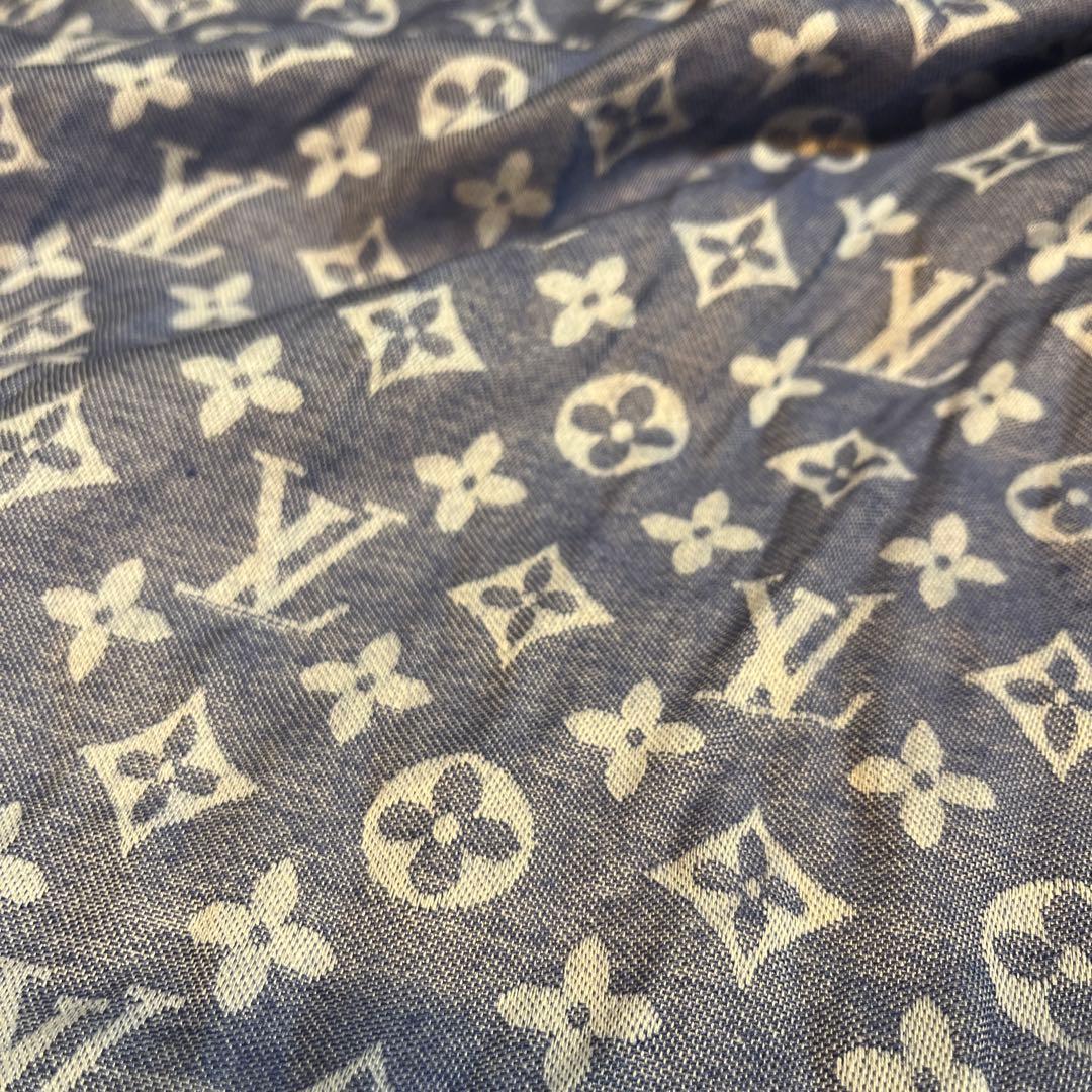LOUIS VUITTON ルイヴィトン　ライトブルー　大判ストール　ショール