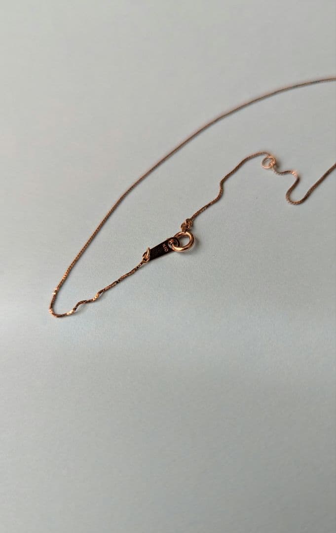 K10 イニシャル　M ルビー　ピンクゴールド　40㌢　天然石