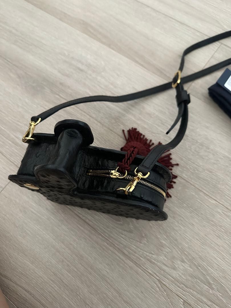 美品 hillier bartley うさぎ ショルダー バッグ オーストリッチ