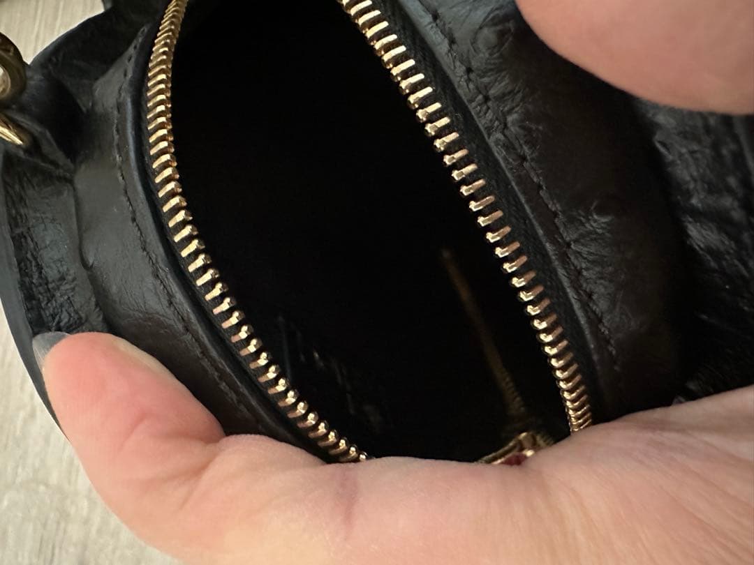 美品 hillier bartley うさぎ ショルダー バッグ オーストリッチ