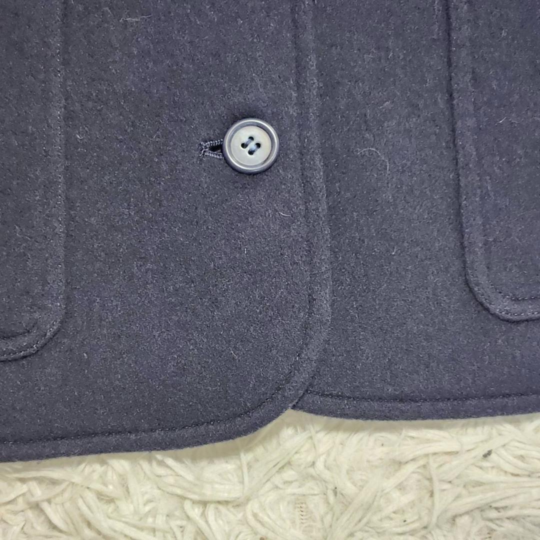 ディオール ウールコート レディースM スエード切替 ベルト ジャケット 美品