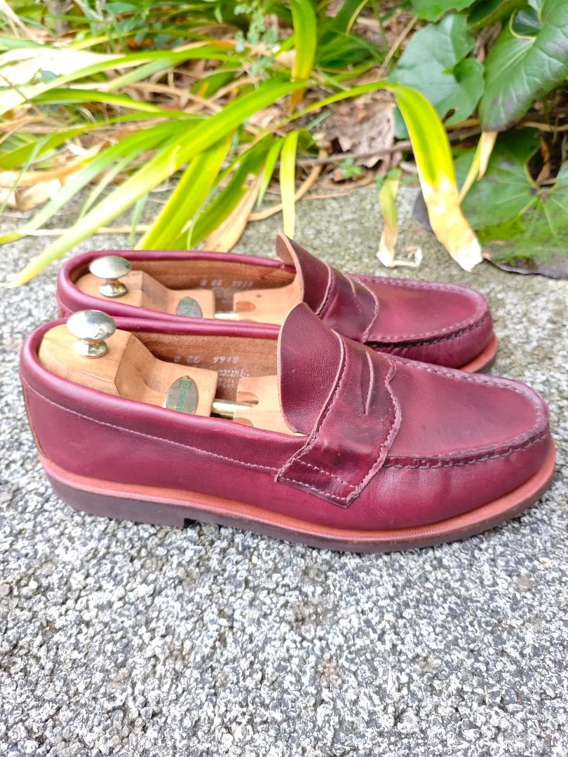 ラッセルモカシン ローファー 8 EE バーガンディー