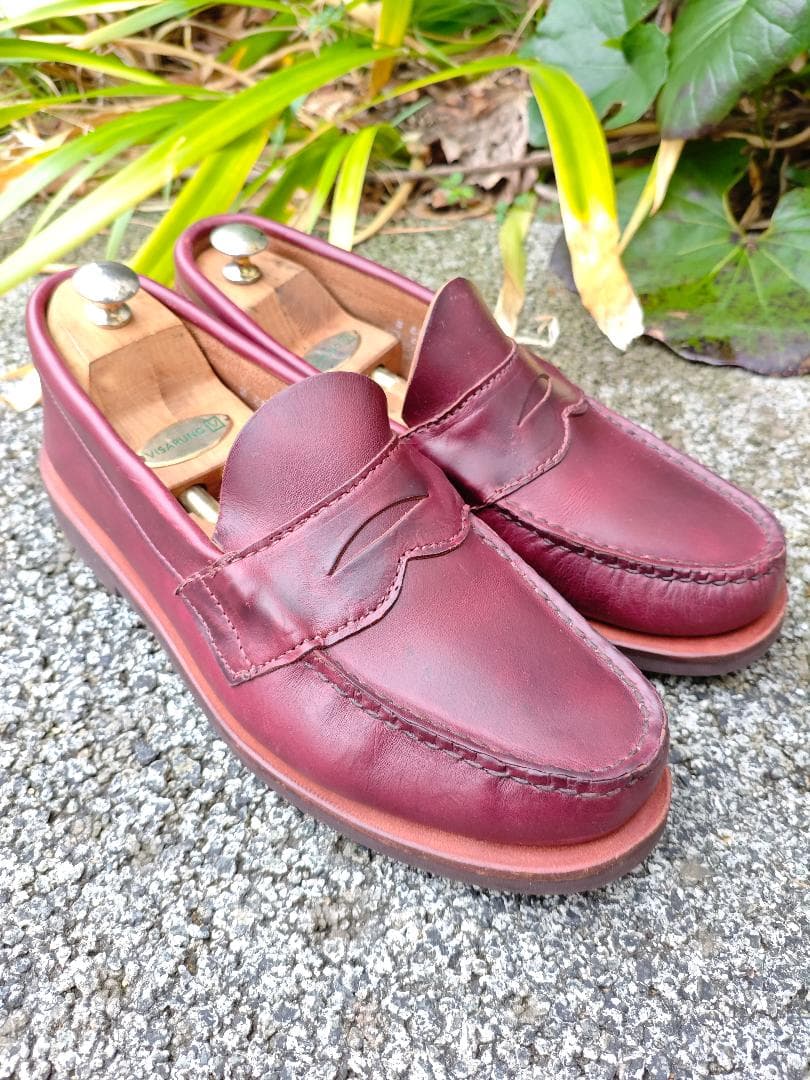 ラッセルモカシン ローファー 8 EE バーガンディー