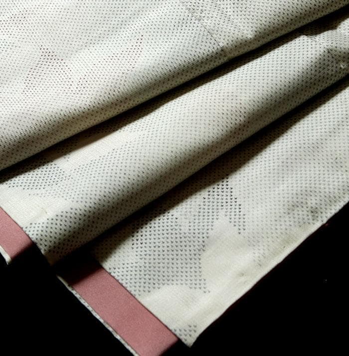 6943■　本場白大島紬　八つ手文　カタス式　経緯絣　美品