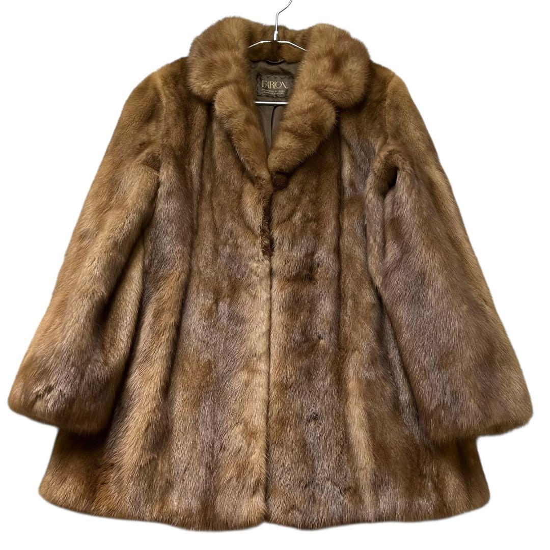 パステルミンク リアルファーコート 毛皮 毛並み◎ なめし柔らか 9号