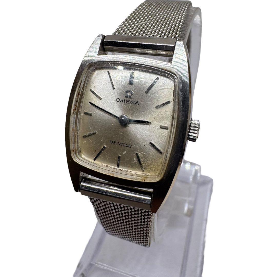 オメガ　デビル　レディース　時計　手巻き　スクエア　2針