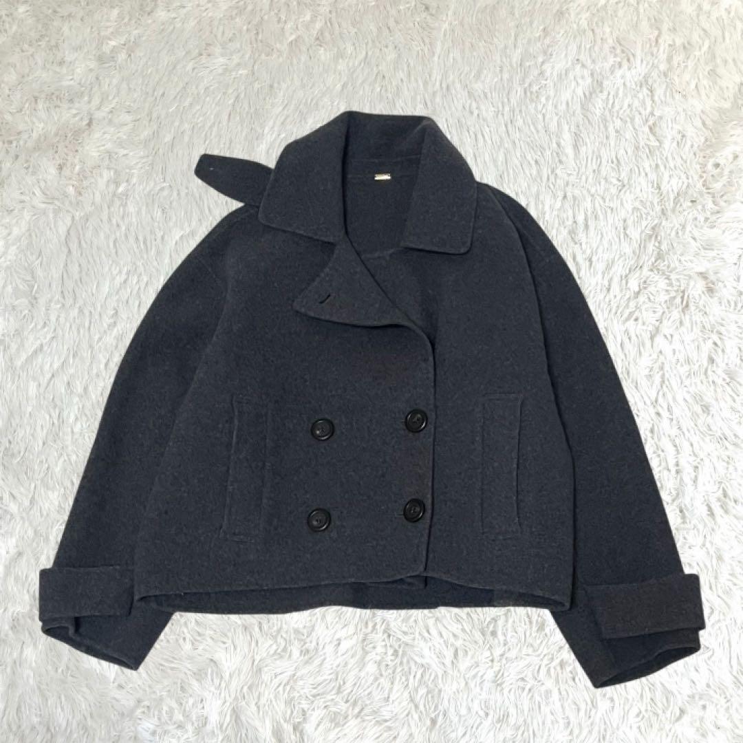 【Mila Owen】美品 ショート丈 リバーダブルコート M グレー