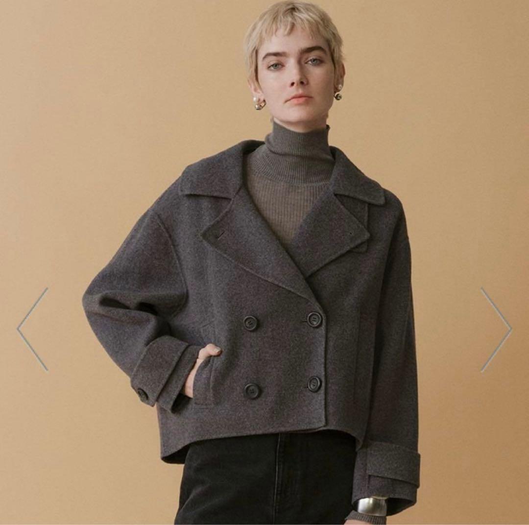 【Mila Owen】美品 ショート丈 リバーダブルコート M グレー