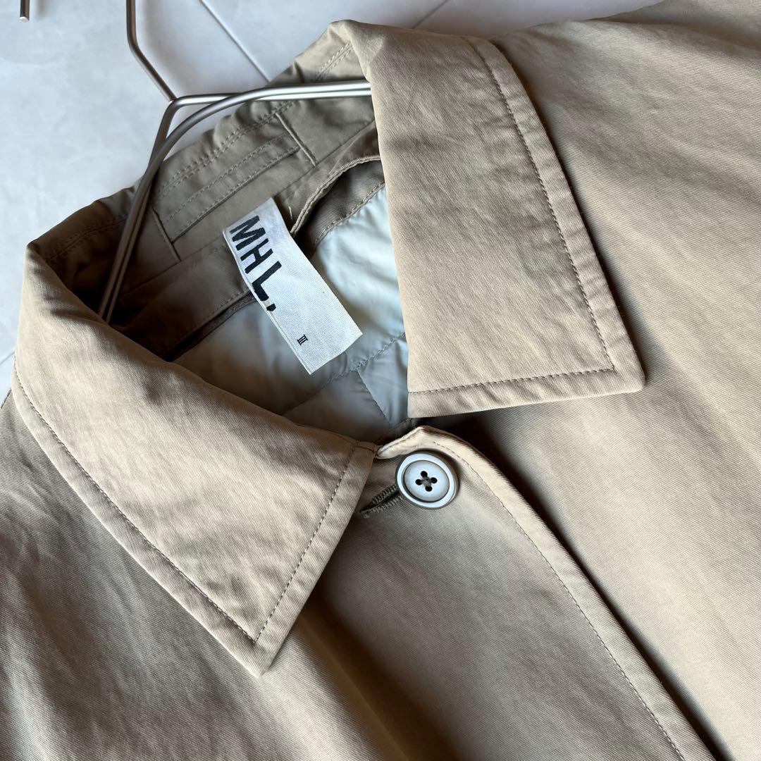 MHL. エムエイチエル ダウンライナー付 ステンカラーコート ベージュ 3