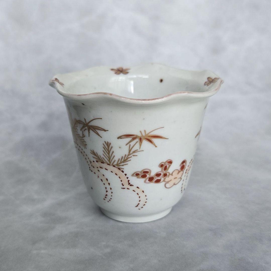 古伊万里　金彩　赤絵　白磁　向付　江戸時代　骨董　金継ぎ　アンティーク