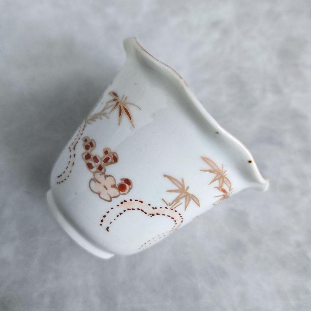 古伊万里　金彩　赤絵　白磁　向付　江戸時代　骨董　金継ぎ　アンティーク