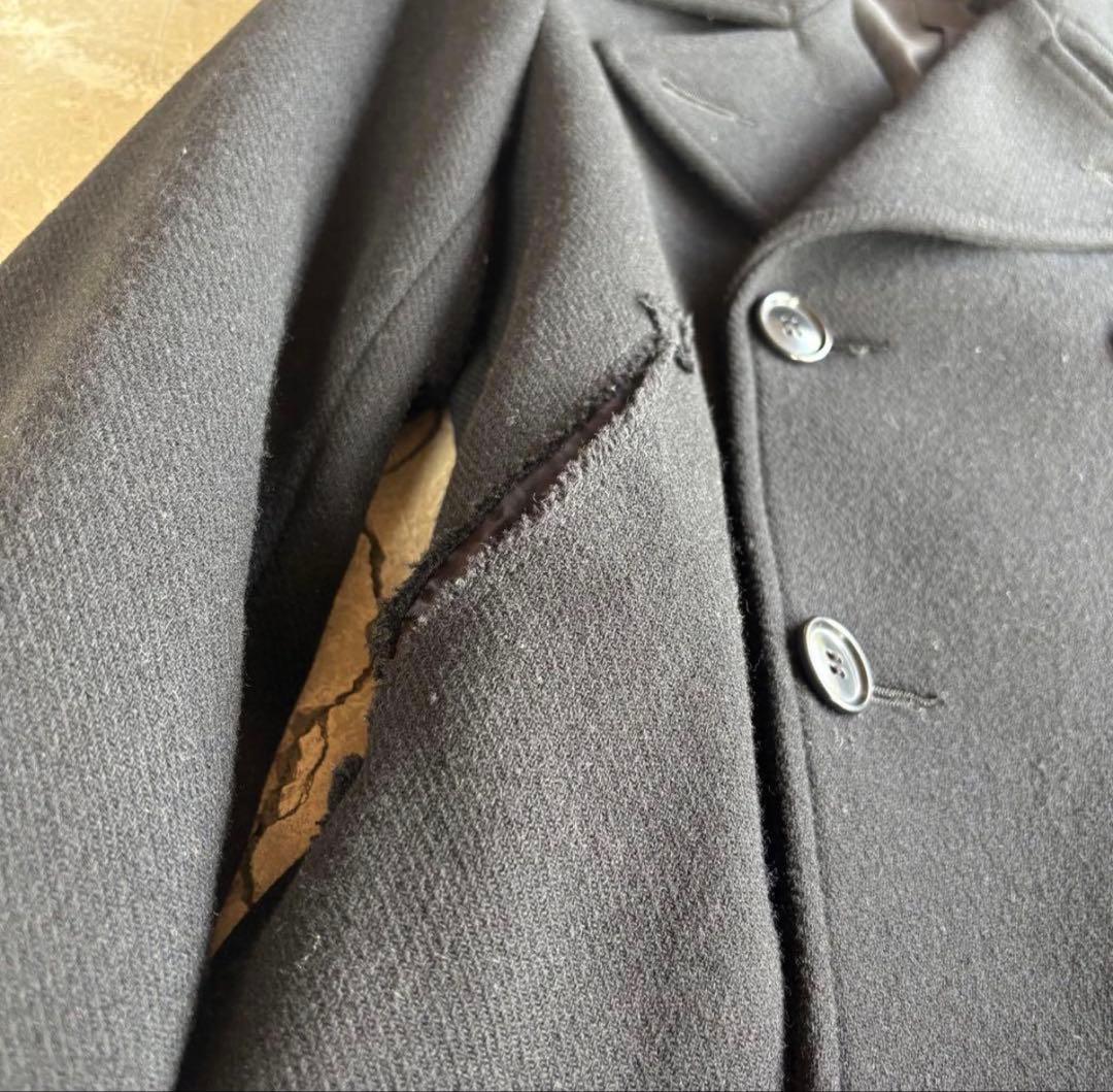 00s ZUCCa 短丈 ピーコート ウール 黒 ダークコア archive