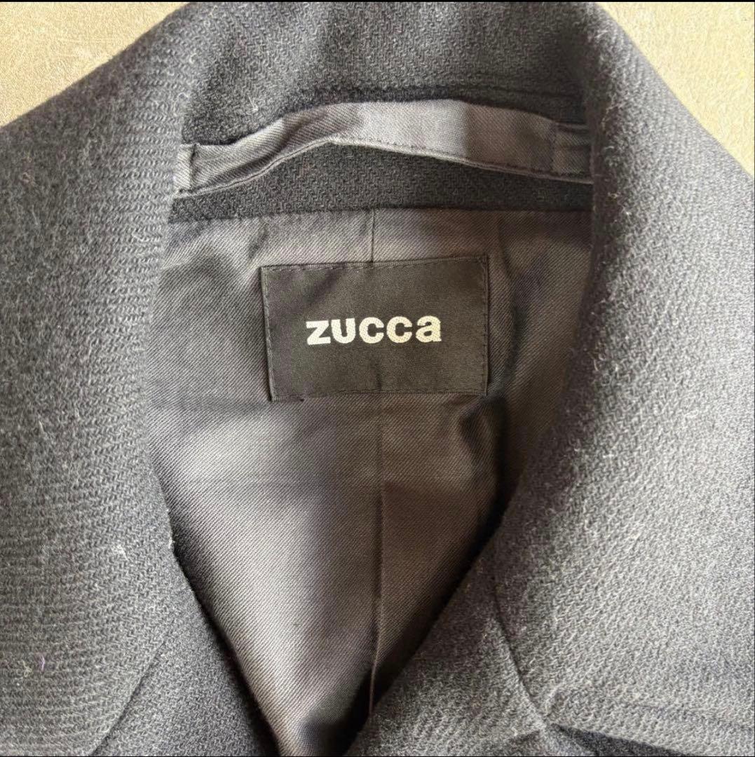 00s ZUCCa 短丈 ピーコート ウール 黒 ダークコア archive