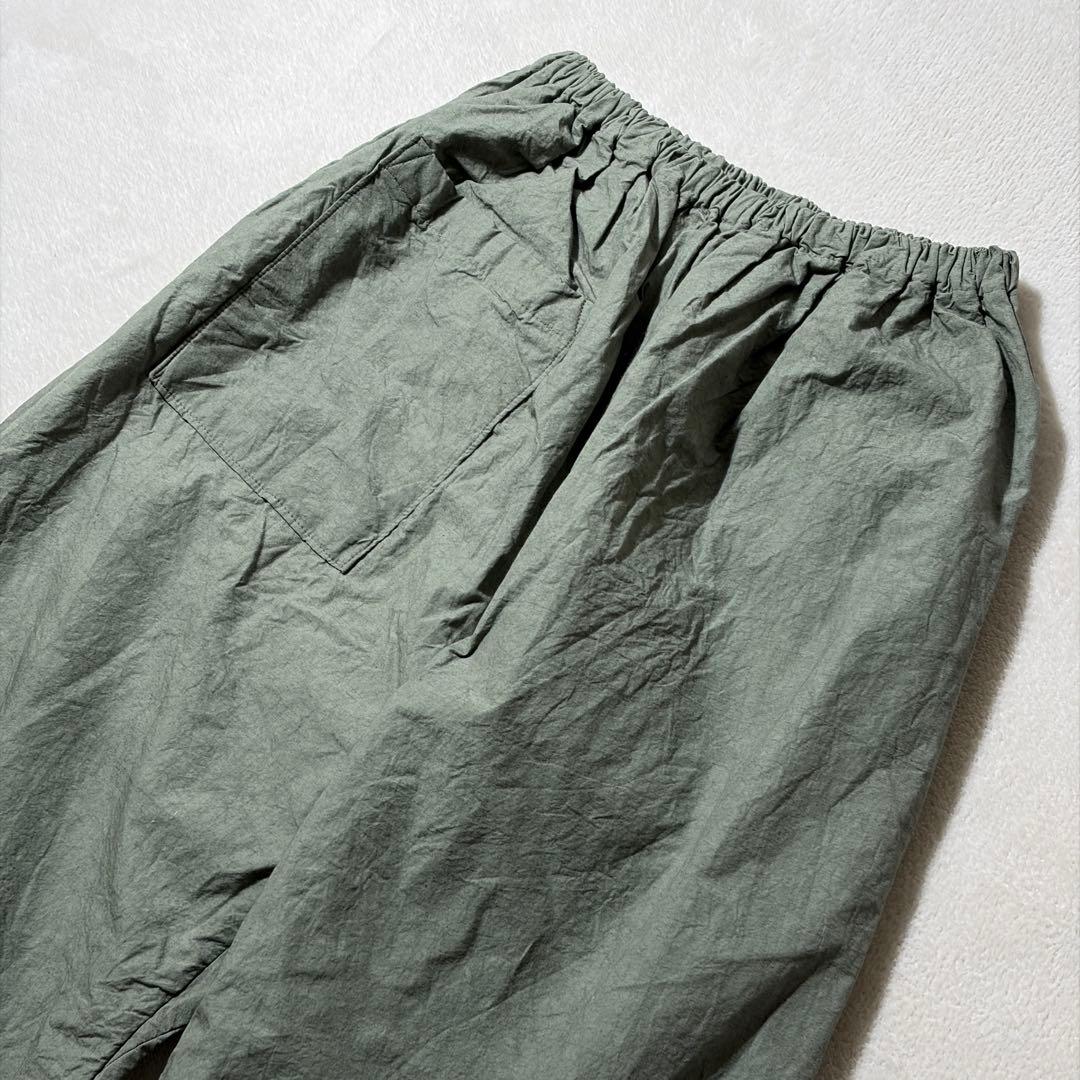 中川政七商店　タイプライター生地のもんぺパンツ　コットンリネン　ゆったり　L