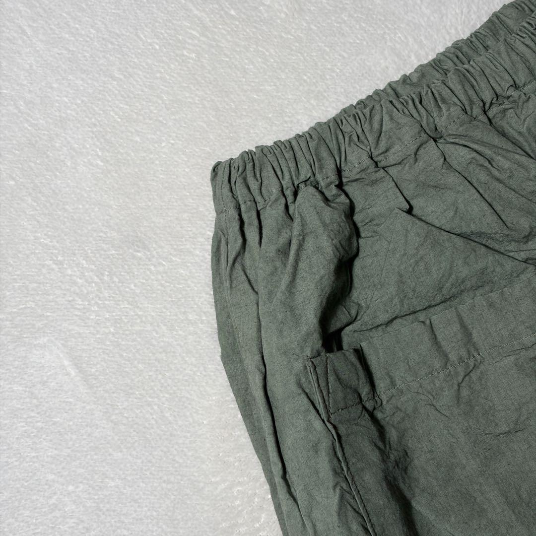 中川政七商店　タイプライター生地のもんぺパンツ　コットンリネン　ゆったり　L