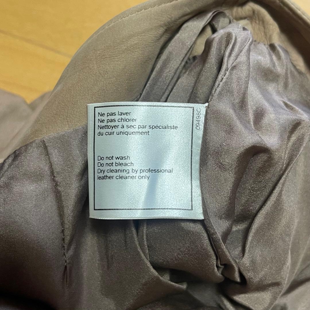 シャネル　ヴィンテージ　ヌバック　パンツ　レザー　カーフスキン