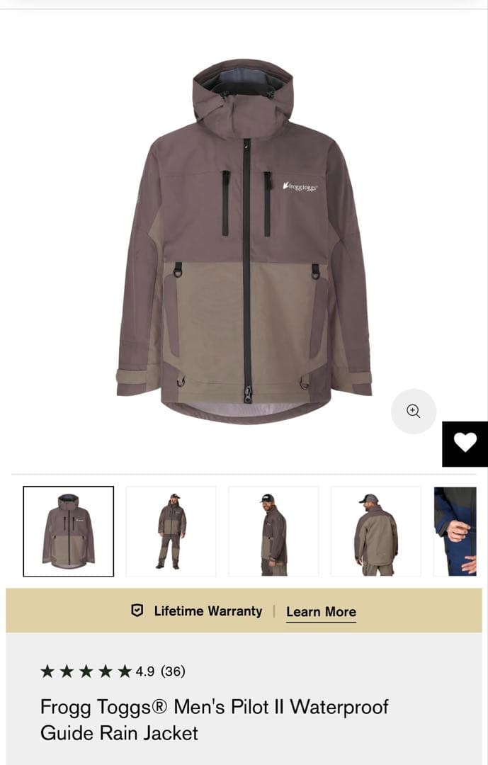 frogg toggs Pilot ll 防寒 防水 透湿 レインジャケット