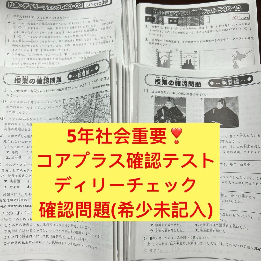 ⑨え　サピックス　社会　コアプラス確認テスト　ディリーチェック　未記入確認問題