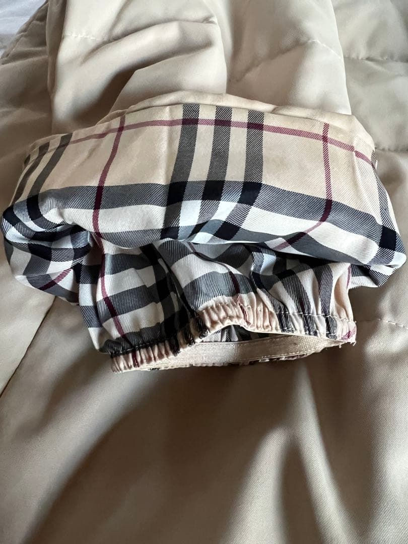 レディース バーバリーファー付きベージュロングコート