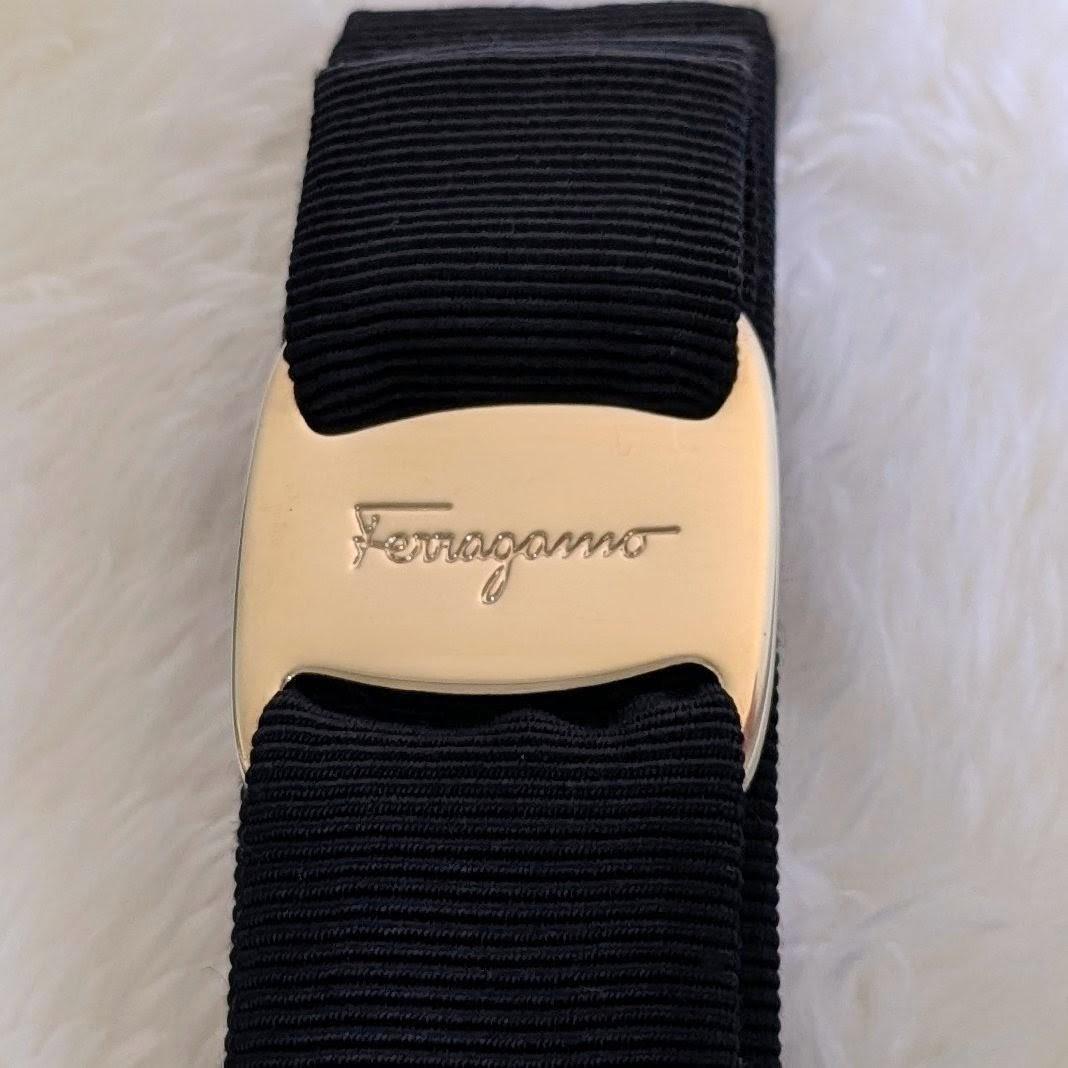 極美品✨Salvatore Ferragamo バレッタ ブラック ゴールド