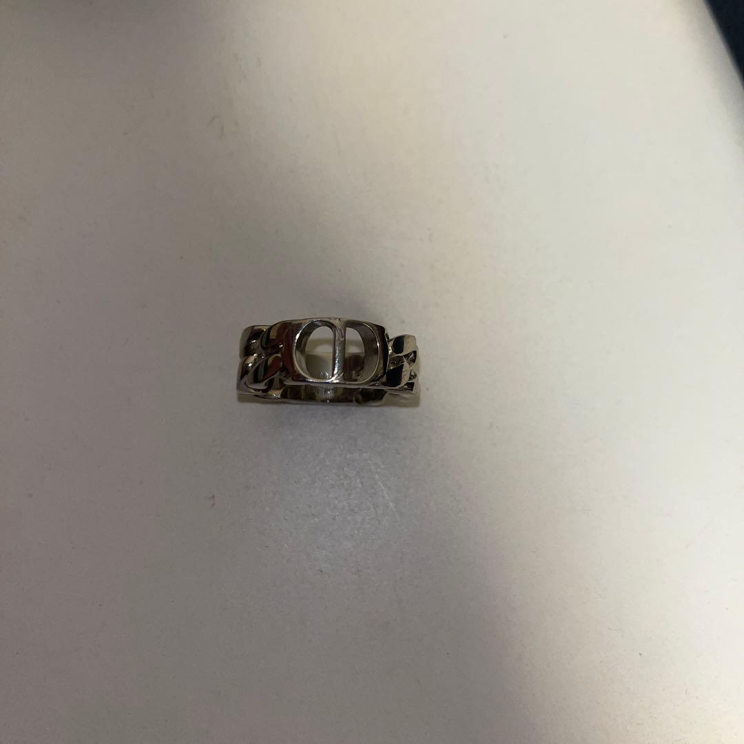 CD Icon チェーンリンク リング ディオール オブリーク シルバー（M）