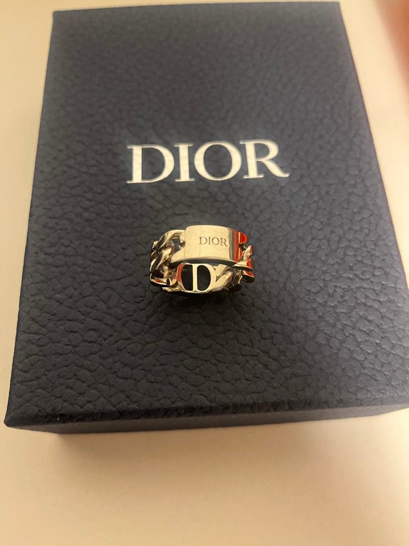 CD Icon チェーンリンク リング ディオール オブリーク シルバー（M）