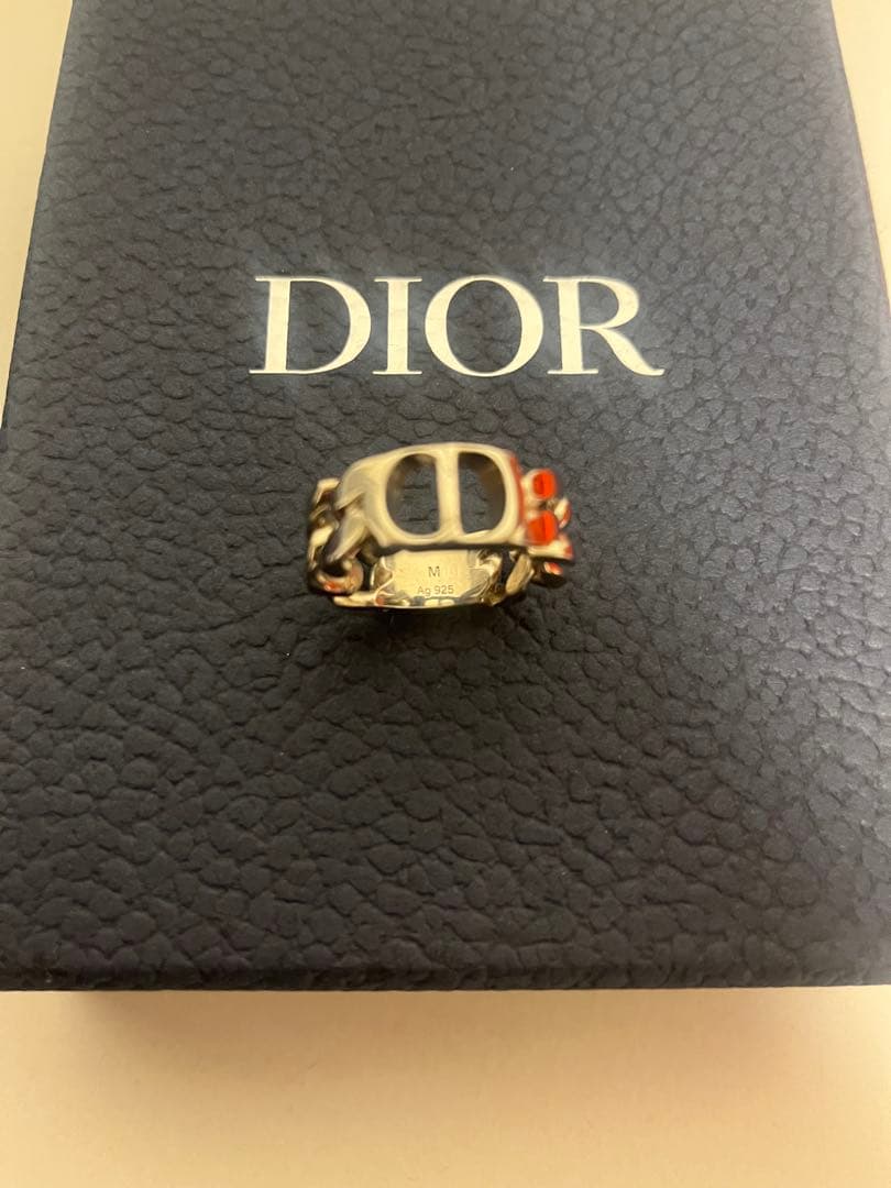 CD Icon チェーンリンク リング ディオール オブリーク シルバー（M）