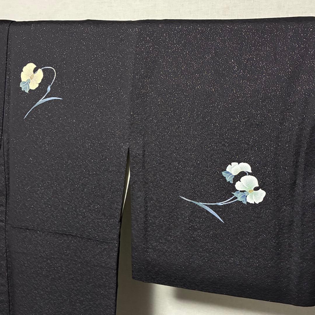 D12 訪問着 京友禅の巨匠 頼田勉 胡蝶蘭 金通し 正絹 着物 袷 極美品