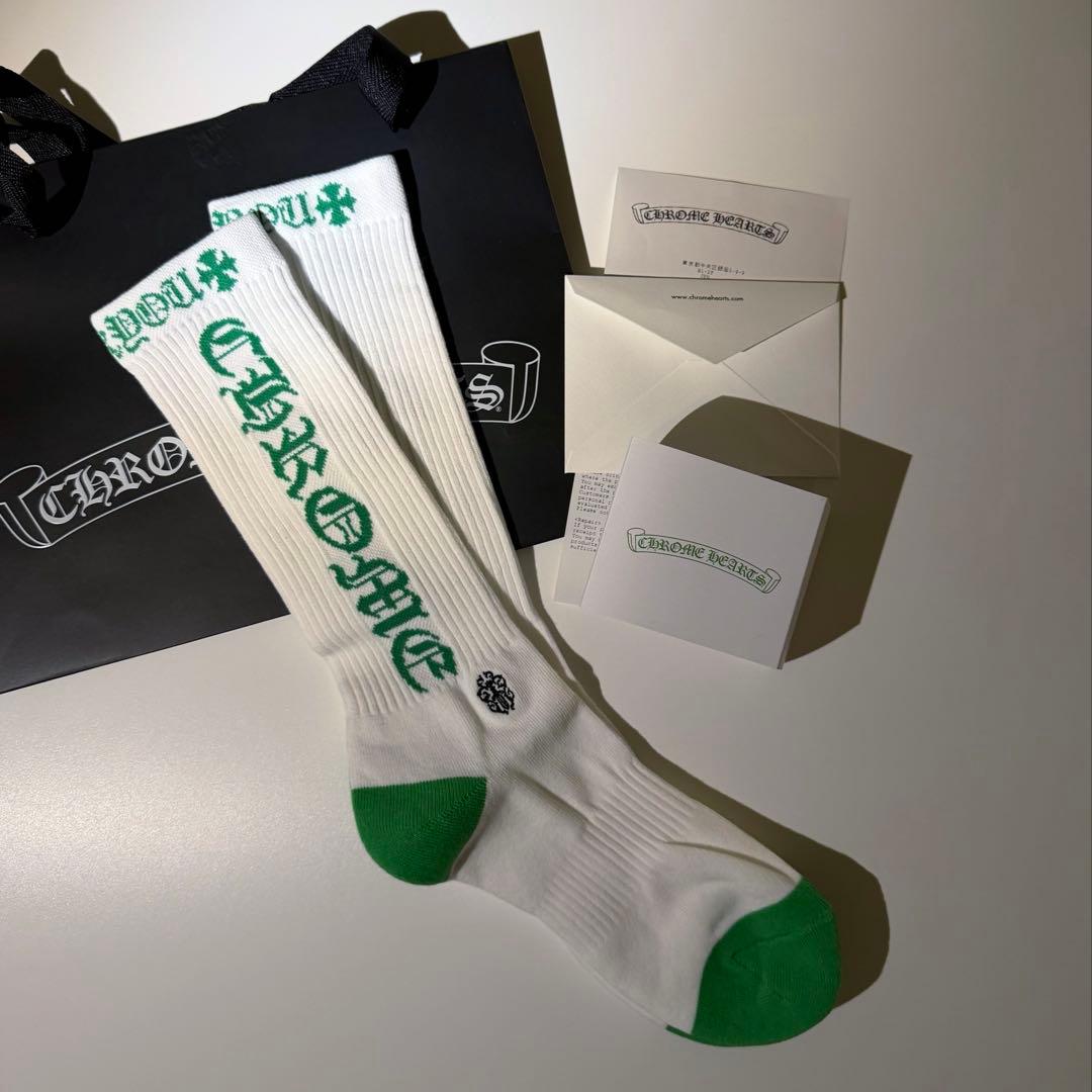 クロムハーツ ソックス prntclt blk embrdry grn グリーン