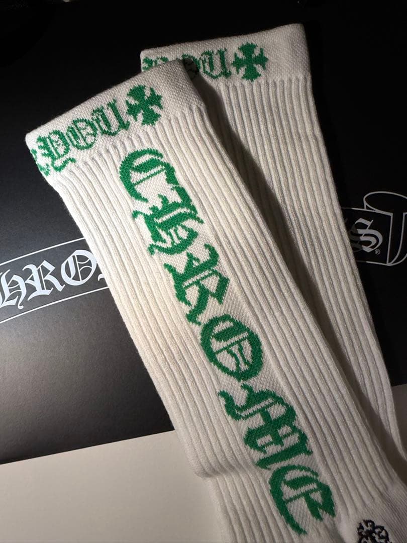 クロムハーツ ソックス prntclt blk embrdry grn グリーン