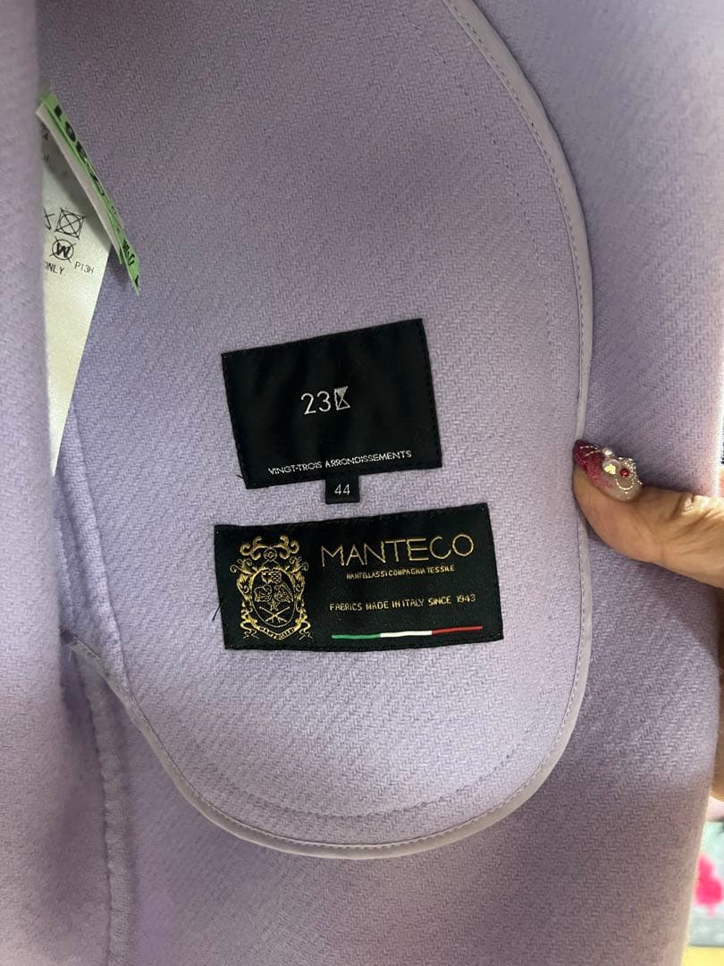 超美品　23区L MANTECOリバー ショート コート ラベンダー系 / 44