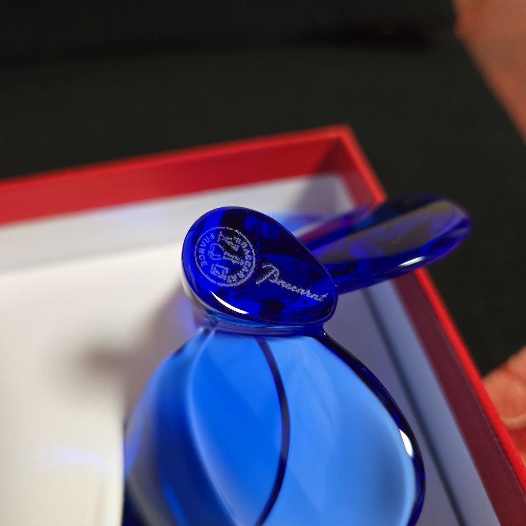 【未使用極美品】バカラ　ラッキーバタフライ　ブルー　工芸品　置き物