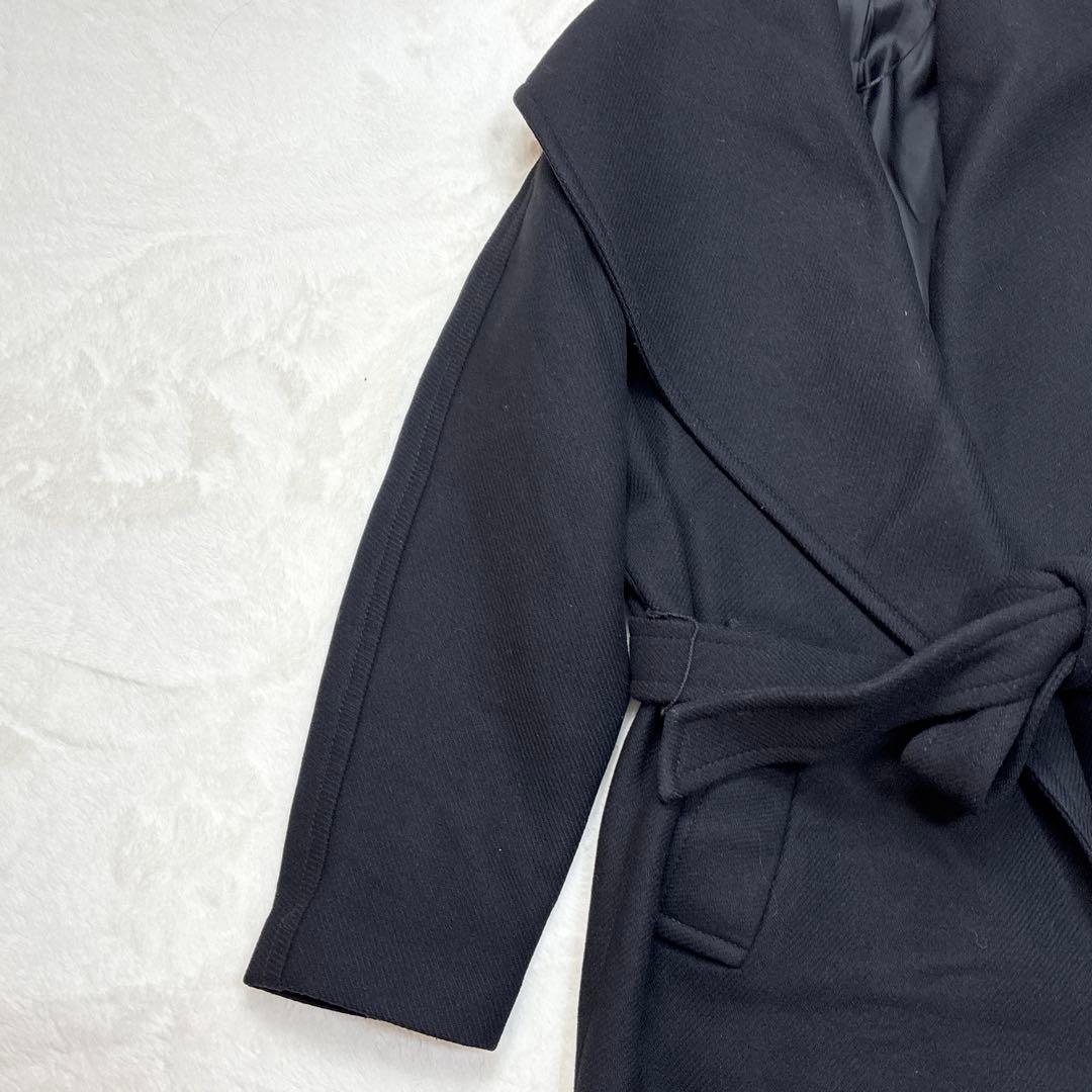 ZARA マンテコ ワイドカラー ロングコート 女優襟 ベルト マキシ丈 ウール