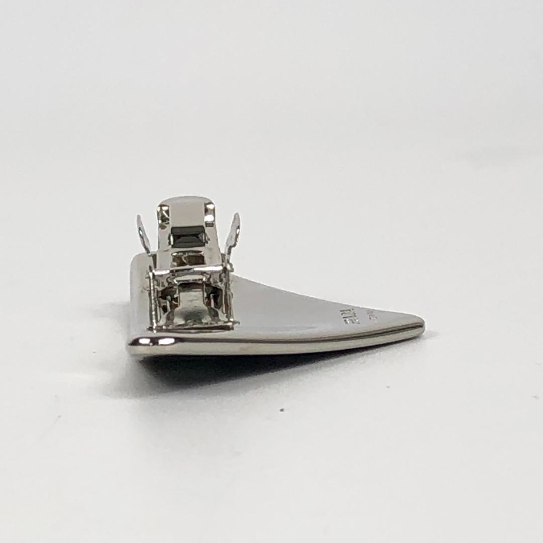 【美品】4F304/プラダ/バレッタ/ヘアアクセ/三角ロゴ/シルバー金具/黒