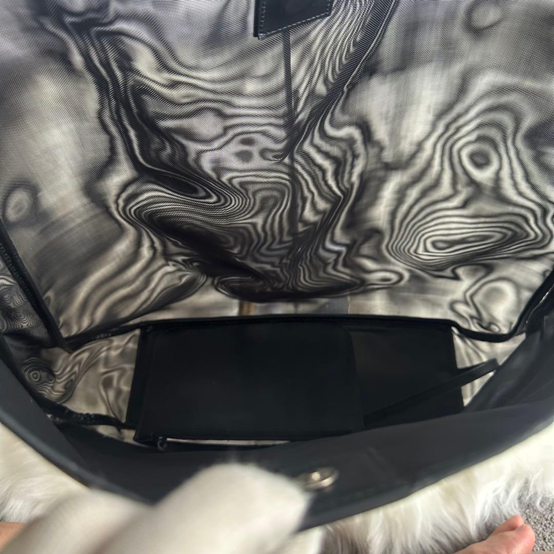 グッチ　ブラック　メッシュ　トートバッグ バンブー　ハンドル　A4可