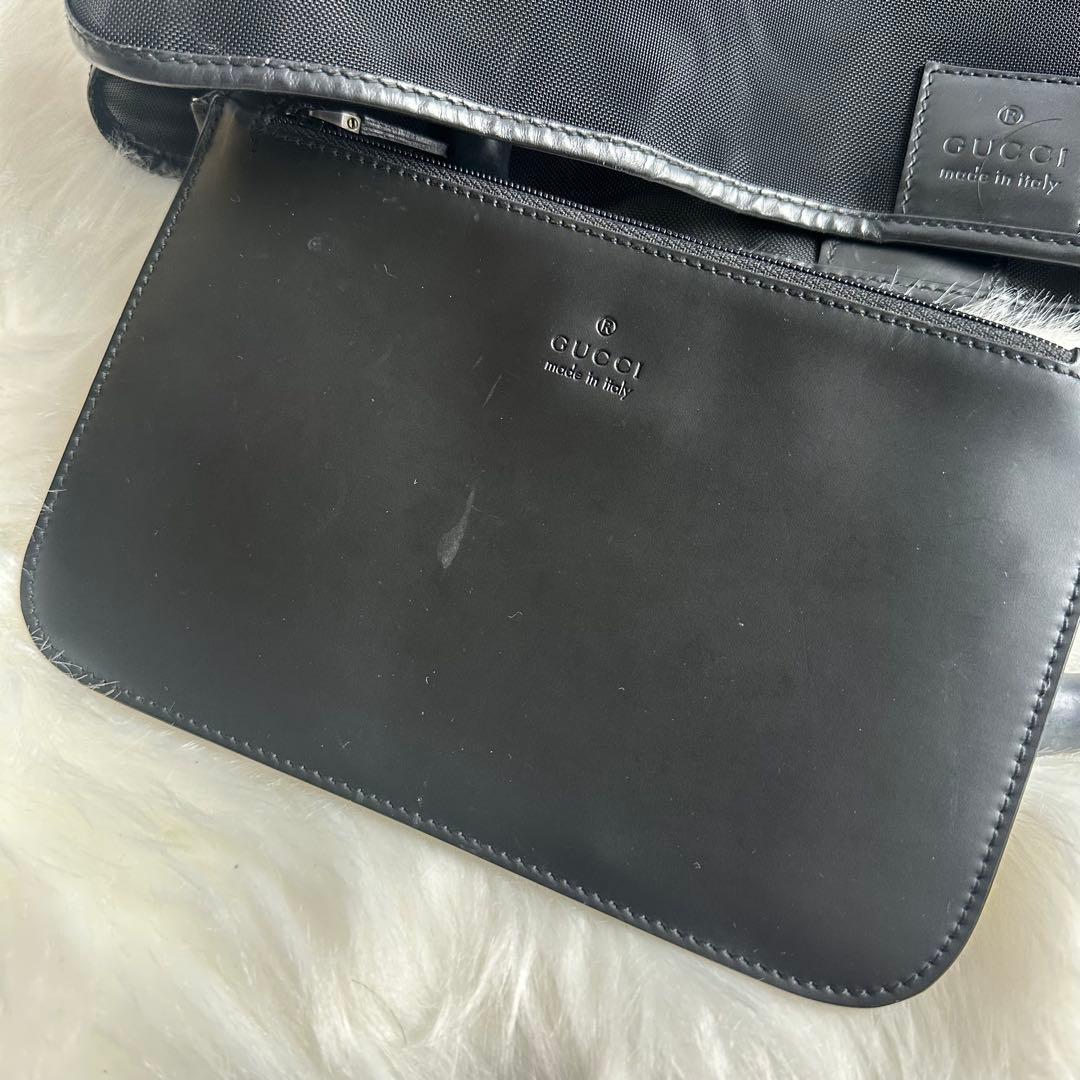 グッチ　ブラック　メッシュ　トートバッグ バンブー　ハンドル　A4可