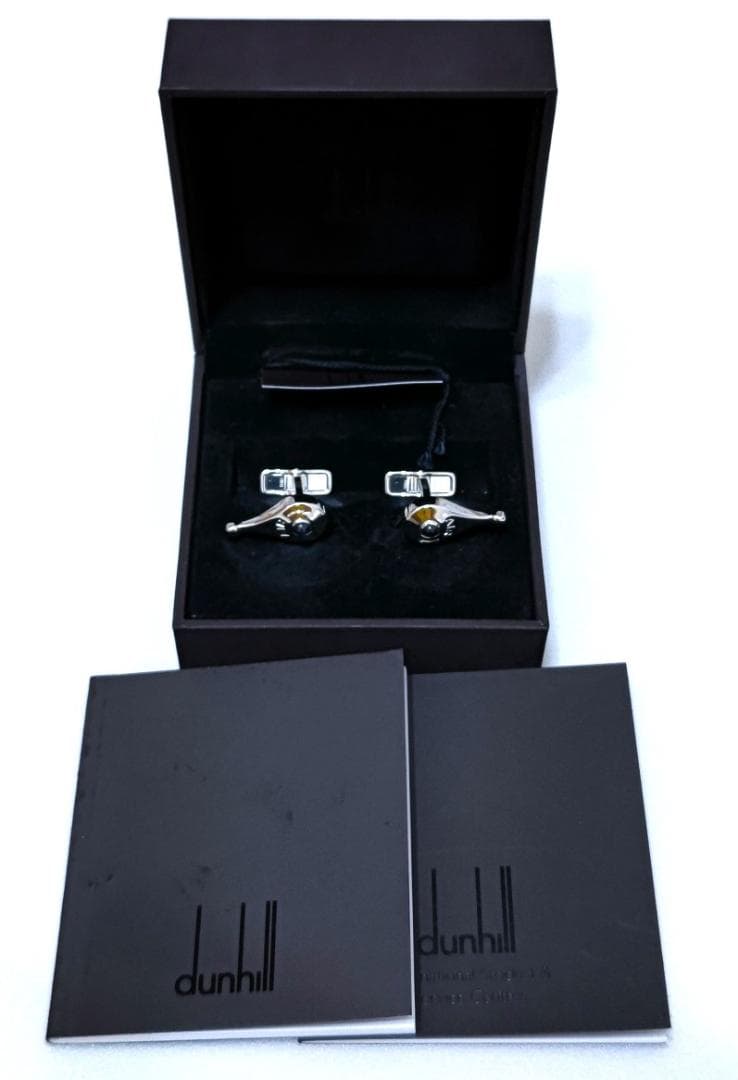 DunhillダンヒルSV925エアームーバブルブルーストーンカフス　C1589