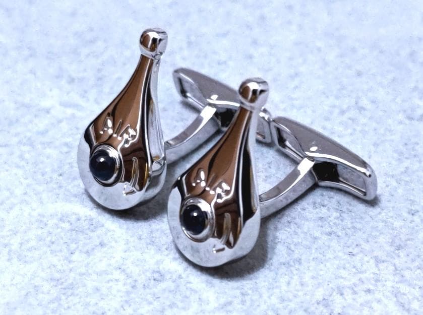 DunhillダンヒルSV925エアームーバブルブルーストーンカフス　C1589