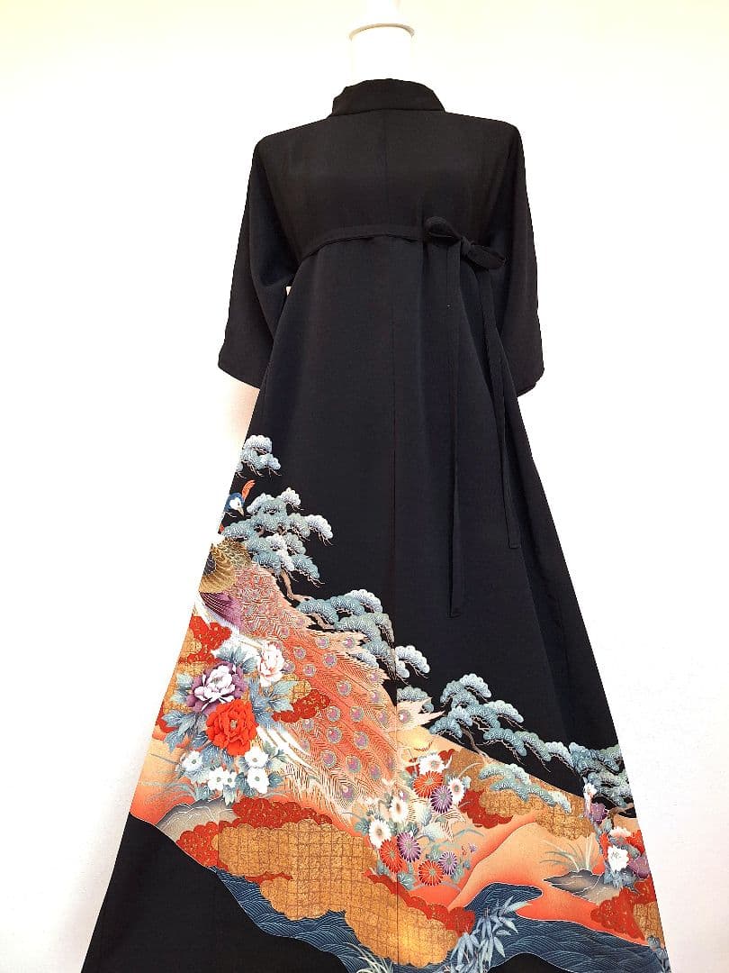 着物リメイクワンピース3611