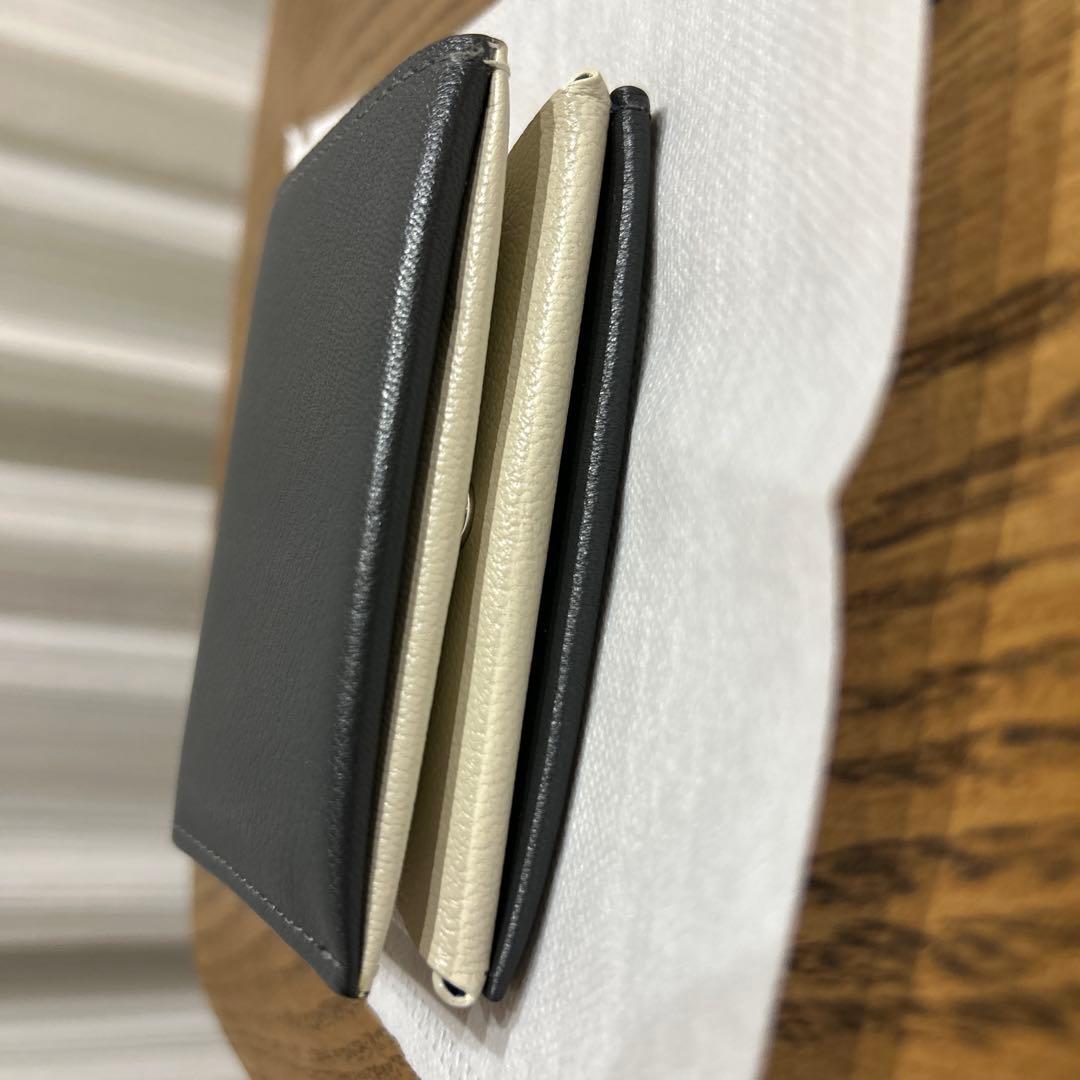 値下げ‼️モリニ財布　コンパクトウォレット　gray andオフホワイト