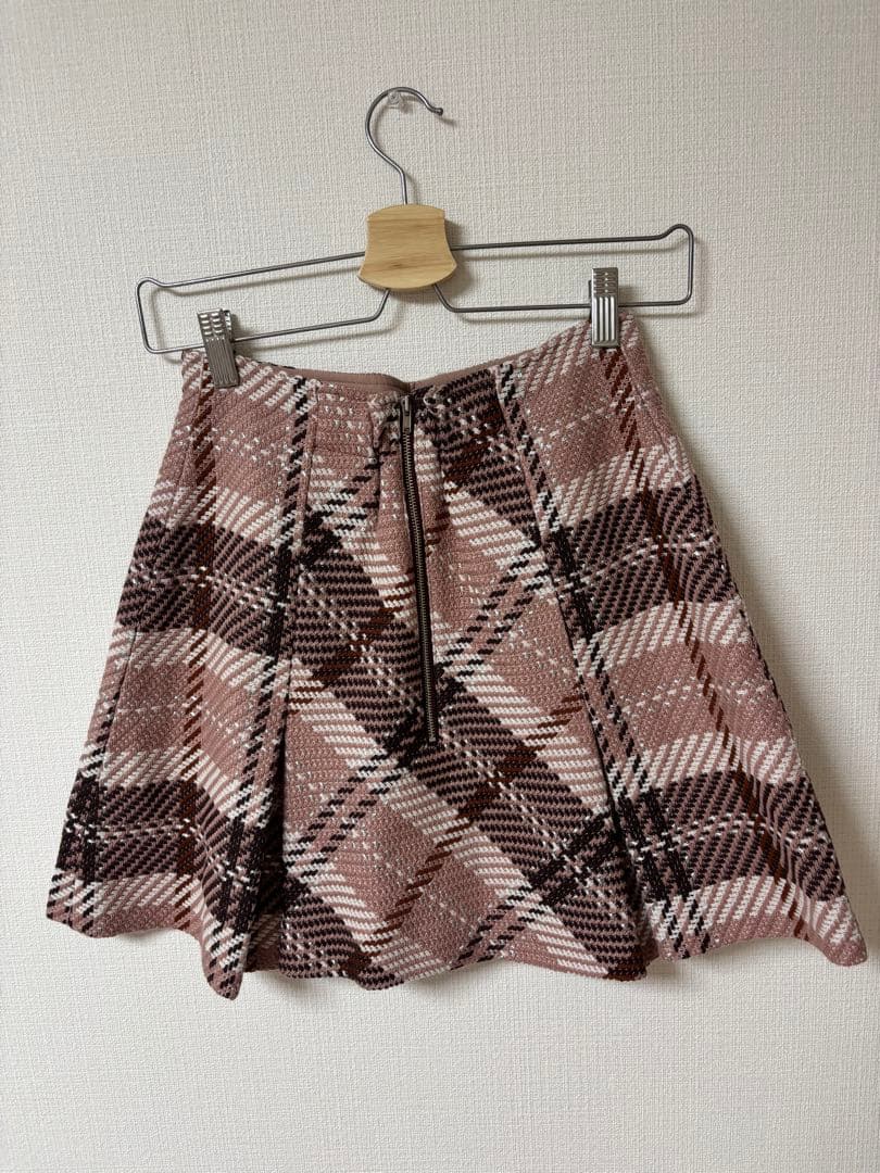 SNIDEL ロービングチェックミニスカート ピンク