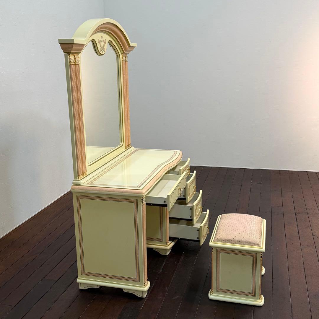 H112K68a イタリア製 ドレッサー チェアセット ロココ調