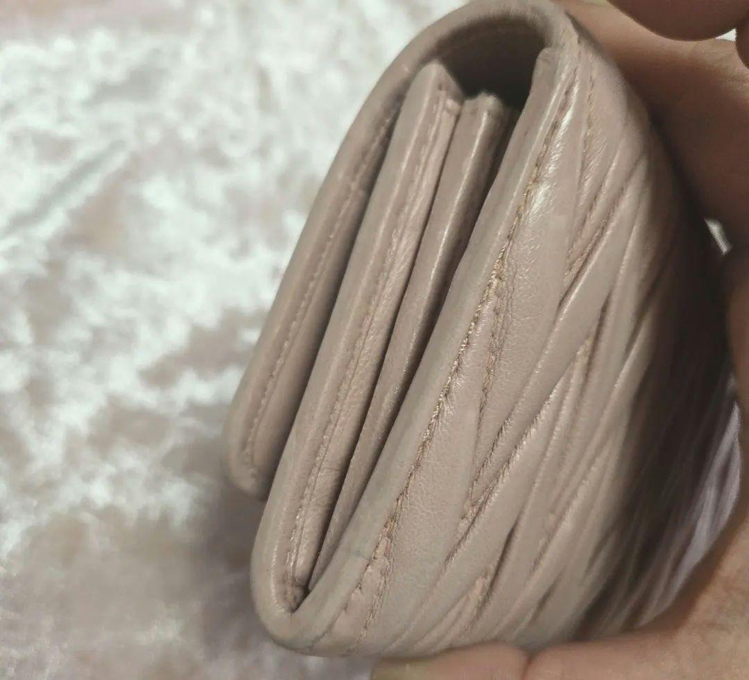 MIUMIU ミュウミュウ 長財布 ピンク マテラッセ ビジューピンクベージュ