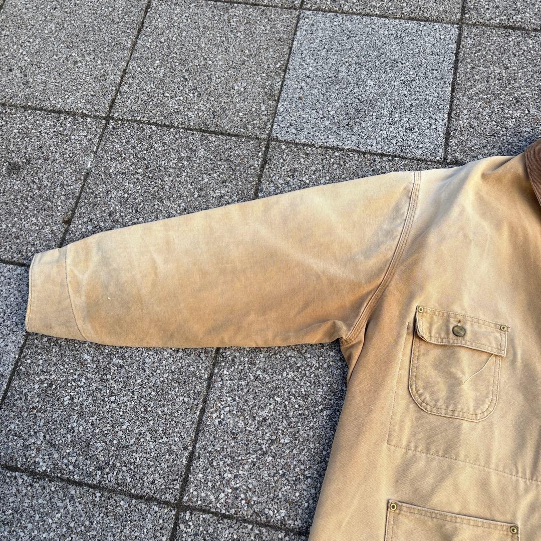 希少 90s カーハート ミシガンチョアコート カバーオール 裏地なし フェード