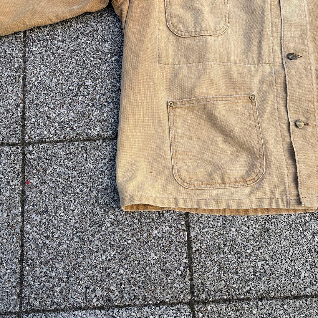 希少 90s カーハート ミシガンチョアコート カバーオール 裏地なし フェード