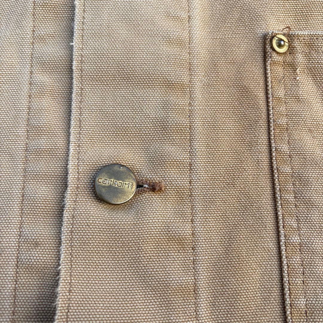 希少 90s カーハート ミシガンチョアコート カバーオール 裏地なし フェード